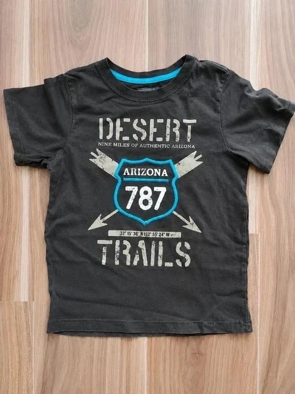 H&M jongens T-shirt 4/6 jaar bruin met Arizona Desert Trails patroon – photo 2